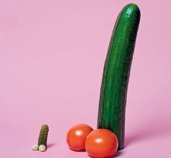 mažas ir padidėjęs penis daržovių pavyzdžiu